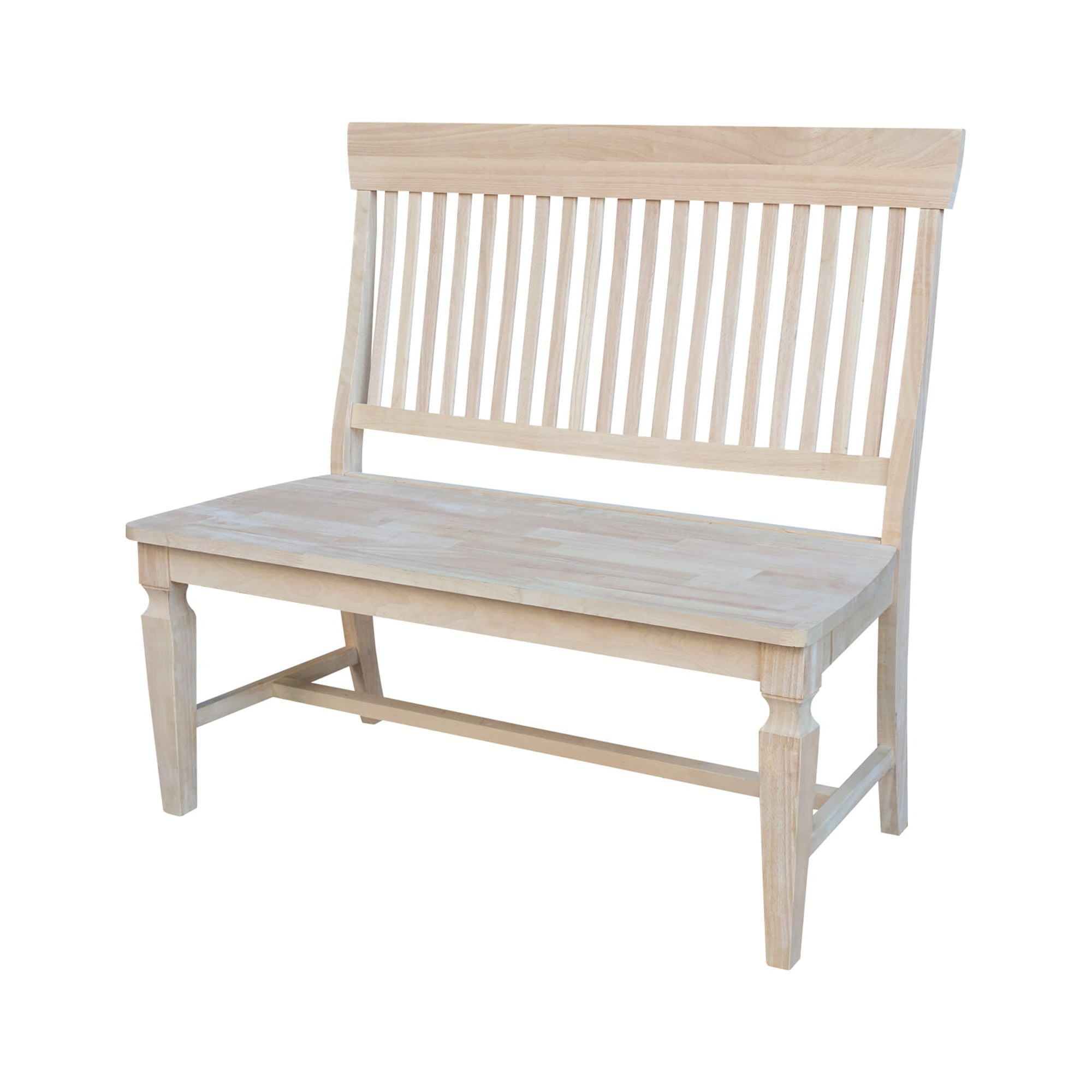 Vista Slat Back Solid Wood Bench - Unfinished - Walmart.com