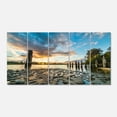 thumbnail image 2 of Riverside Sunset with Wood - Modern Seascape Canvas Artwork, 2 of 3