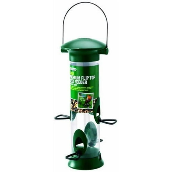 Gardman 080187 Premium Flip Top Funky Seed Feeder, Green - Large