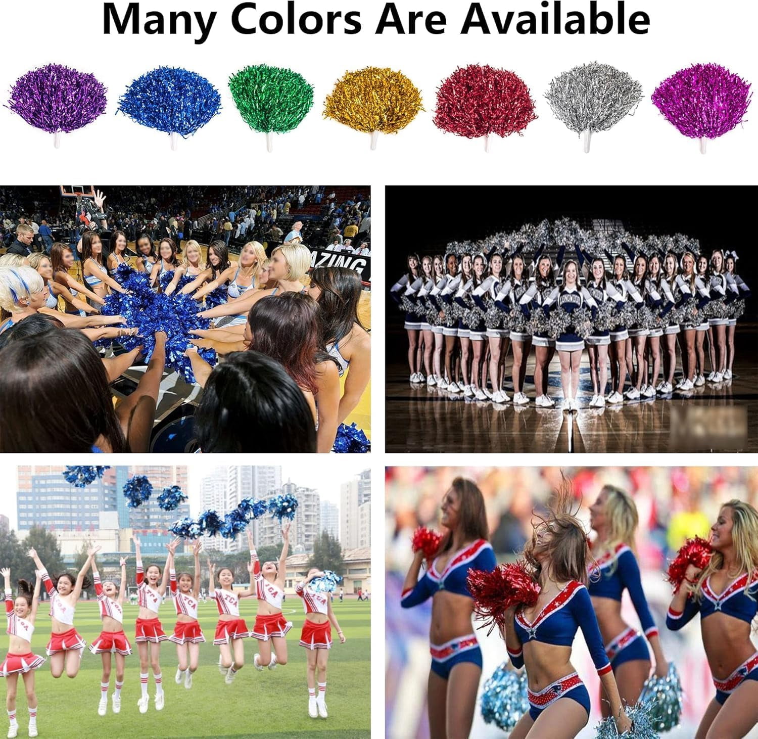 6pcs Cheerleaders Holding Flowers Cheerleader Flowers Cheer Girl Pom Dance Ball-Flower Pom Pom Colorful Ball Flower Props Ball-Flower Metals Cheerleading Hand Stick Basketball