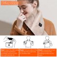 thumbnail image 4 of Electric Heated Scarf USB Heating Neck Wrap Unisex Winter Heated Neck Shawl Soft Warm Scarves with 3 Heating Modes for Adults Men Women, Camel, 4 of 10