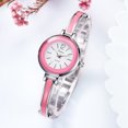 thumbnail image 2 of Reloj de cuarzo informal con correa de aleación de moda y esfera redonda para mujer (rosa plateado), 2 of 3
