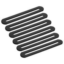 6Pcs Adjustable Flat Mending Plate Support with Slot, 4.33 x 0.75 Inch Stainless Steel Slotted Straight Brace Brackets for Wooden Furniture, Black