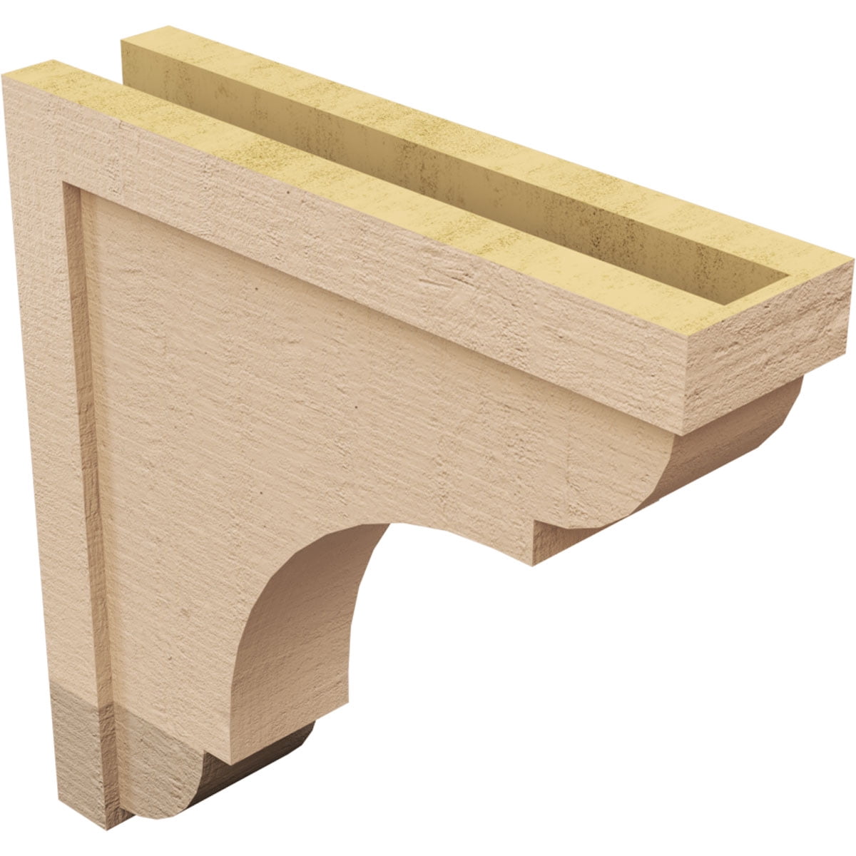 5"W x 20"D x 20"H Thin Bryant Rough Cedar Woodgrain TimberThane Corbel, Primed Tan
