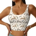 thumbnail image 3 of Goofa Retro Rabbit Printed Sports Bras for Women, High Impact Running Bra Workout Crop Tank Tops Longline Sports Bra Push up-X-Large, 3 of 9