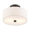 thumbnail image 4 of Beaumont Lane Mid-Century 11" 2-Light Metal & Fabric Semi Flush in Bronze, 4 of 16