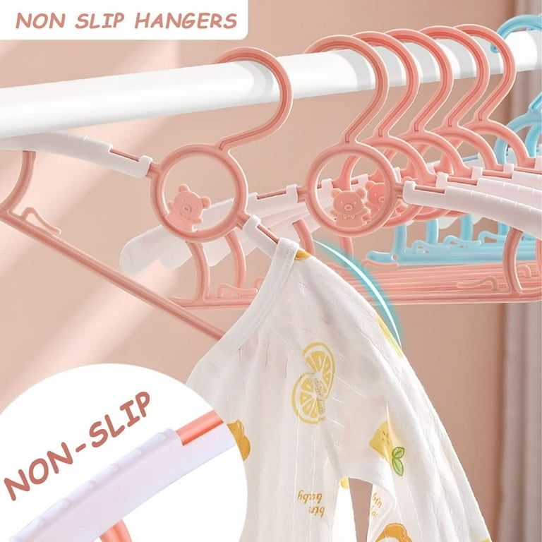 Baby Hangers For Nursery 10 Clips Children's Hangers Adjustable Unisex Kit