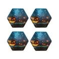 thumbnail image 2 of Balery 4 Pcs Spooky Halloweenleather Coasters Set, Drink Table Cup Coasters For Living Room Kitchen Coffee Decor, 2 of 9