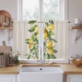 thumbnail image 2 of Yellow Lemon Tier Curtains, Spring Botanical Leaves Fruit Farmhouse Light Filtering Kitchen Curtains, 2Pcs Rod Pocket Half Window Treatments Panels for Sink Cafe Cabinet Basement 27.5x45 Inches, 2 of 9