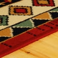 thumbnail image 3 of Superior Folk Diamond Rustic Eclectic Bohemian Power-Loomed Indoor Area Rug, Red, 4' x 6', 3 of 4