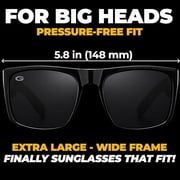 Grinderpunch XL Polarized Men's Oversized Sunglasses Big Heads Wide Face Large Head Fit Sports Driving Fishing Extra Wide Sunglasses
