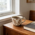 thumbnail image 4 of Handmade Ceramic Coffee Mug 16oz – Stoneware Pottery Cup with Embossed Leaf Design, Microwave and Dishwasher , Large Capacity Coffee Cup for Home or Office Gift, 4 of 6