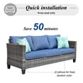 thumbnail image 2 of Ovios 5 Steel Spacious Outdoor Conversation Sets with Sofa and Loveseat, Brown/Denim Blue, 2 of 7