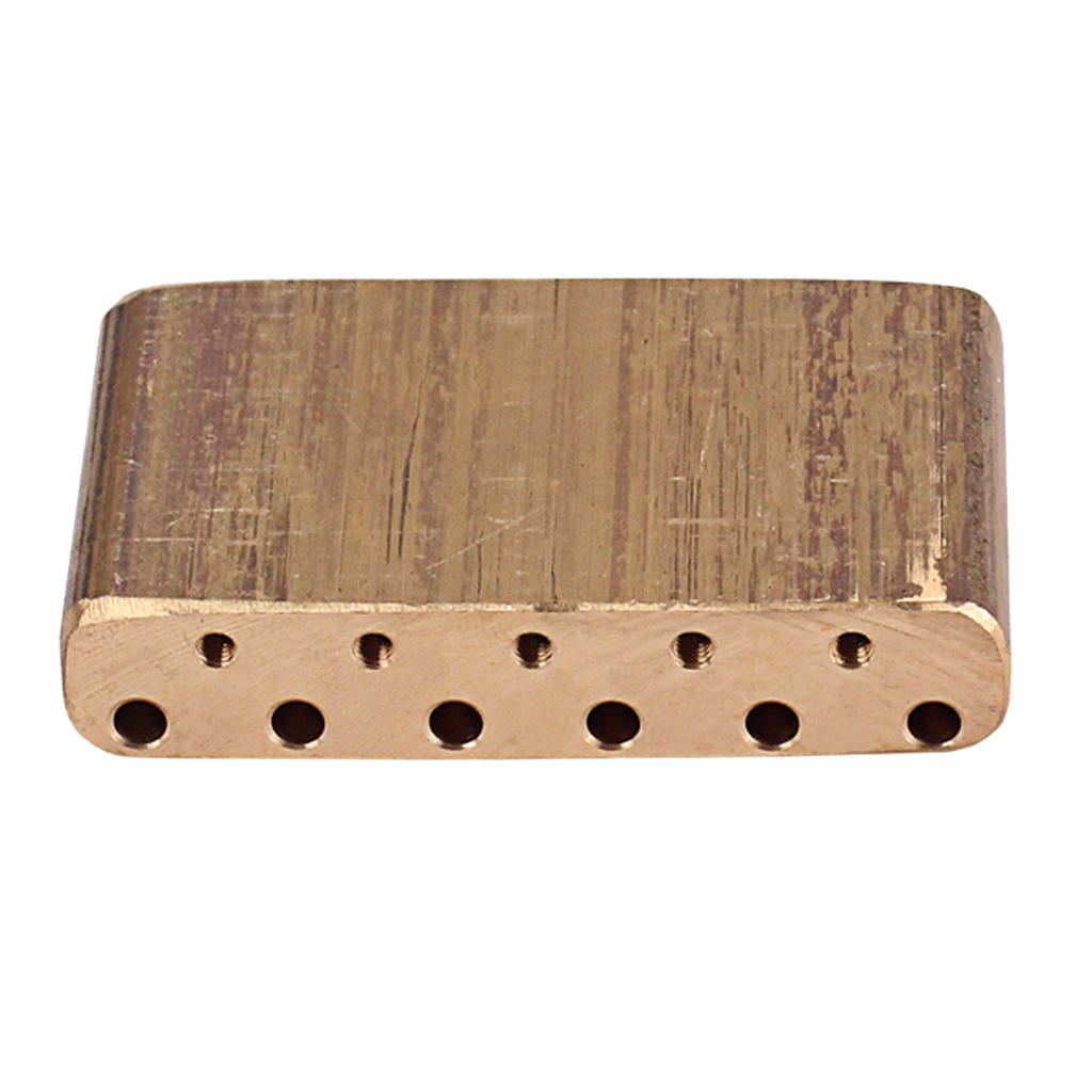 Tremolo Block Sustain Bridge Golden DIY for Electric Guitar Accessory, 63.5 x 37 x 13.5mm