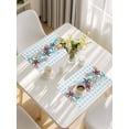 thumbnail image 5 of Red Starfish Placemats Set of 12, Summer Conch Coral Beach Blue Plaid Placemats for Dining Table, Place Mats for Kitchen Tabletop, Waterproof Wipeable Dining Table Mats Set, 5 of 9