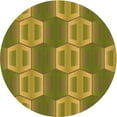 thumbnail image 1 of Ahgly Company Indoor Round Patterned Dark Yellow Green Area Rugs, 5' Round, 1 of 1