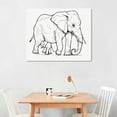 thumbnail image 2 of Nawypu Elephant Wall Decor Print - Modern, Minimalist, Black &amp; White Single Line Elephant Wall Art - Baby Nursery Elephant Wall Decor For Boys And Girls, 2 of 4
