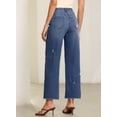 thumbnail image 2 of DOKOTOO Jeans for Women Stretchy Straight Leg Distressed Washed Comfort Fit Trendy Frayed Raw Hem Ankle Pants (Plus Size Available), 2 of 8