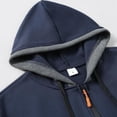 thumbnail image 5 of hoksml Men's Full Zip Hooded Sweatshirt, Contrast Trim Drawstring Hoodie Jacket with Kangaroo Pocket and Ribbed Cuffs, Casual Long Sleeve Outerwear, 5 of 8