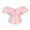 Pink, variant on Womens Corset Tops Off Shoulder Ruffle Bustier Lace Up Shapewear Flared Sleeve Silhouette Adjustable Back Lacing Structured Boning Pink L