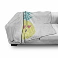 thumbnail image 3 of Tropical Soft Flannel Fleece Throw Blanket, Pineapple Design a Smile and Heart Eyes Exotic Love Themed Fruit Portrait, Cozy Plush for Indoor and Outdoor Use, 60" x 80", Multicolor, by Ambesonne, 3 of 6