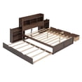 thumbnail image 7 of Full Size Platform Bed with Twin Size Trundle and 2 Drawers,Platform Bed Frame with Pull Out Shelves,Bookcase Headboard and Charging Station,Espresso, 7 of 7