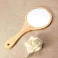 thumbnail image 4 of Espejo cosmético portátil con mango de madera redondo, espejos de mano hechos a mano, espejos de belleza con orificio para colgar para el hogar y los viajes, 4 of 5