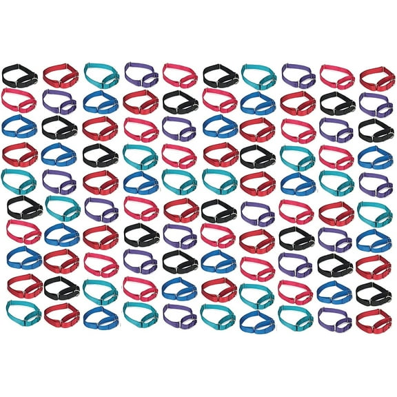 100 Martingale Dog Collar Bulk Pack Shelter Rescue Vet Assorted Colors Pick Size (Small - 10 to 16 inch)