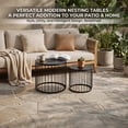 thumbnail image 6 of Omniberg Solar Nesting Tables with Built-in Light Set of 2, Modern Round End Table with Coated Steel Frame, All-Weather Metal Wire Cage Bistro Side Tables for Patio, Porch, Garden, Indoor, 6 of 7