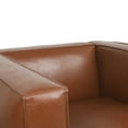 thumbnail image 6 of Noble House Denison Faux Leather Club Chair, Cognac Brown and Dark Walnut, 6 of 7