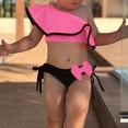 thumbnail image 2 of Fesfesfes Baby Girls Bathing Suits Toddler Girls Swimwear Solid Color Swimwear Strapless Ruffle Swimsuits, 2 of 7