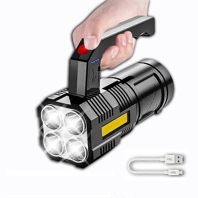 2025 5 Cores Xpe+cob Abs Handheld Housing Flashlight Built-in Battery With Sidelight Powerful Led Searchlight