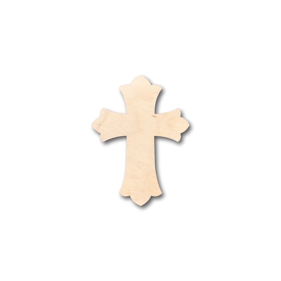 Unfinished Wood Patonse Cross Shape - Craft - up to 46" DIY 6" / 1/4"