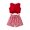 Red, variant on Vedolay Girl Shorts Sets Casual Girl's Tie Dye Short Sleeve Round Neck T Shirt and Biker Shorts 2 Piece Summer Outfit,Brown 2-3 Years