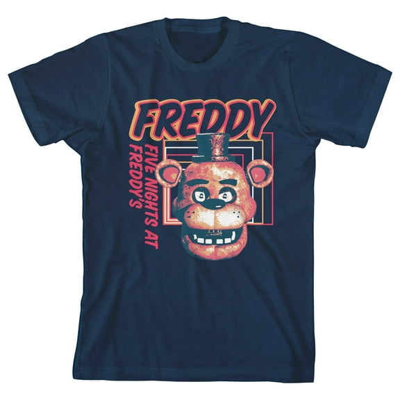 Five Nights At Freddy's Freddy Head Boy's Navy Blue T-shirt-Medium