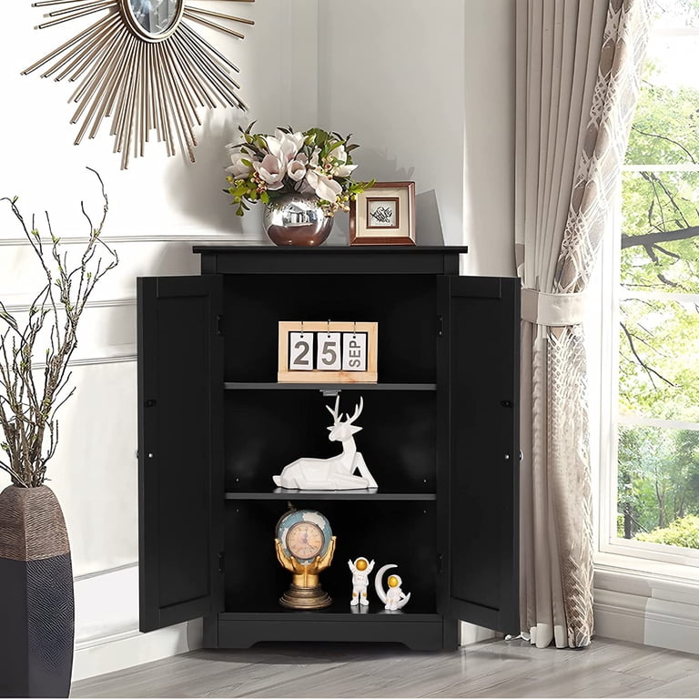 Corner Cabinet Living Room Black | Baci Living Room