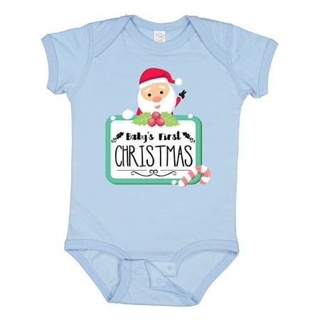 

Inktastic Baby s First Christmas Gift Baby Boy or Baby Girl Bodysuit