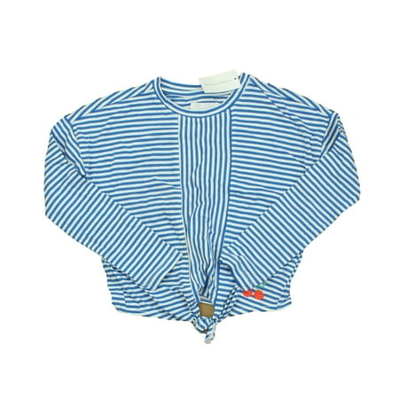 

Pre-owned Rockets Of Awesome Girls White | Blue | Stripes | Cherry Long Sleeve T-Shirt size: Little Girl
