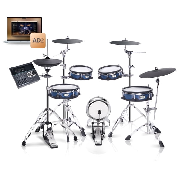HAMPBACK ACE-970 Electronic Drum Set, Dual-Layer Mesh Heads, Hi-Hat Stand