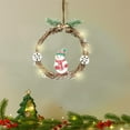 thumbnail image 4 of LSLJS Christmas Garland for Front Door,7.1 inch Round Rattan Wreath with Snowman Santa Reindeer Pattern and Cone, Glowing Hoop Wreath with LED String Light Xmas Hanging Ornaments Christmas Decorations, 4 of 6