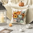 thumbnail image 4 of Sm:)e Sunflower Bow Pumpkin Fall Pillow Covers 18x18 Inch Set of 2, Cushion Covers for Sofa Seasonal Home Decor, 4 of 7