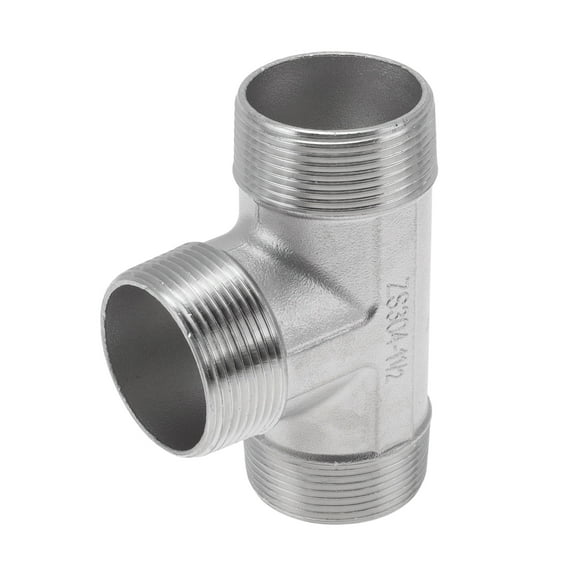 Unique Bargains 304 Stainless Steel Pipe Fittings 1.5" BSPT Male Thread Tee Adapter 1 Pc
