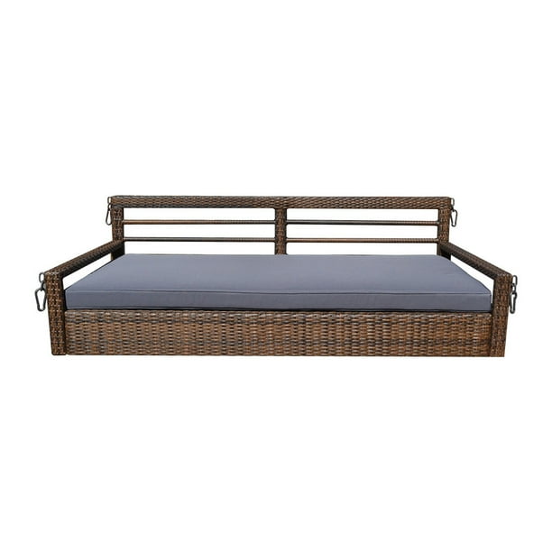 Style 19 Espresso 78 Patio Porch Swing Bed Chair Resin Wicker Tree Ceiling Hanger Hanging W Chains Com Style 19 Espresso 78 Patio Porch, Wickertree Patio Furniture