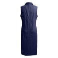thumbnail image 7 of DHFJKG Summer Dresses For Women Beach Long Dress Sleeveless Turndown Collar Loose Fit Solid Color Flowy A-Line Side Slit Sundress Versatile Dresses, 7 of 7