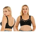 thumbnail image 4 of Women‘s Full Figure Plus Size Wirefree Support Sleep Bra Black, 4 of 5