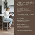 thumbnail image 6 of Maven Lane Hugo 31" Bar Height Barstool with Low Back in Reclaimed Oak Finish with Ash Grey Fabric Upholstered Seat, Set of 3, 6 of 6