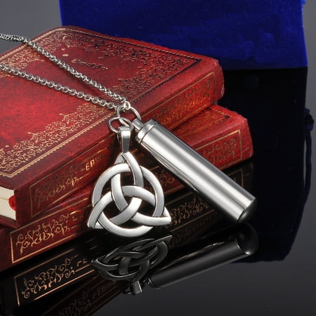 Cylinder Keepsake - Celtic Knot Cylinder Cremation Jewelry Ashes Keepsake Urn Necklace Key Chain