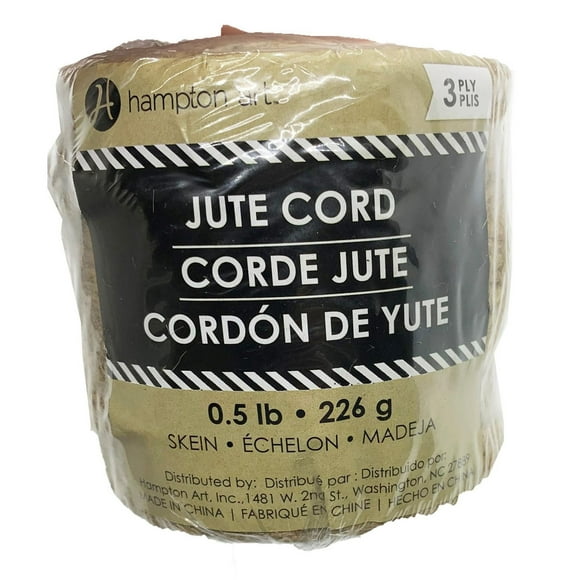 Hampton Art 100% Natural Jute, 3 Ply, on Roll 1/2 (.5) Pound