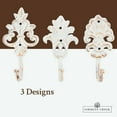 thumbnail image 5 of Set of 3 Cast Iron Wall Hooks, French Country Farmhouse Design, Includes Screws and Anchors (6.5 In, White), 5 of 10