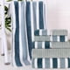 thumbnail image 5 of Juego de 8 Toallas de Terciopelo de Rayas Anchas, Toallitas de Baño Absorbentes, Juego de Toallitas para Adultos, 5 of 7